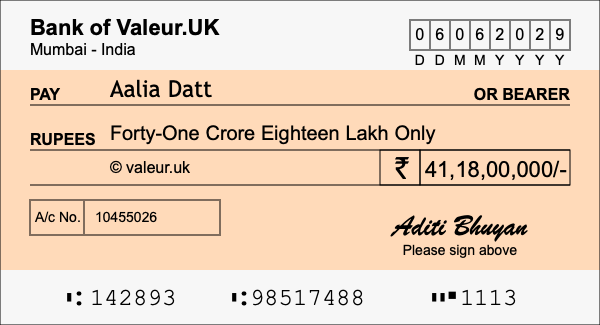 How to write a cheque for 41.18 crore rupees How to write a cheque for 41.18 crore rupees