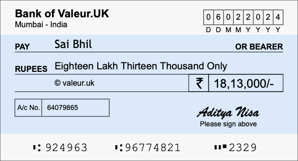 How to write a cheque for 18.13 lakh rupees How to write a cheque for 18.13 lakh rupees