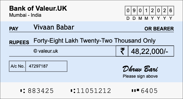 How to write a cheque for 48.22 lakh rupees How to write a cheque for 48.22 lakh rupees