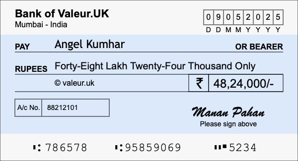How to write a cheque for 48.24 lakh rupees How to write a cheque for 48.24 lakh rupees