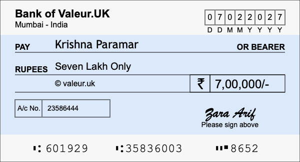 How to write a cheque for 7 lakh rupees How to write a cheque for 7 lakh rupees