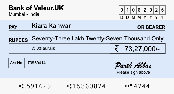 How to write a cheque for 73.27 lakh rupees How to write a cheque for 73.27 lakh rupees