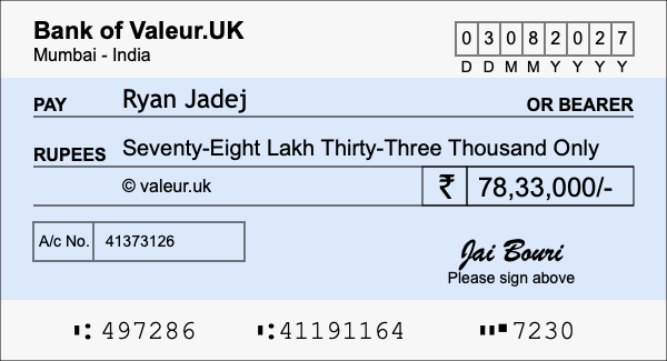How to write a cheque for 78.33 lakh rupees How to write a cheque for 78.33 lakh rupees