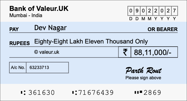 How to write a cheque for 88.11 lakh rupees How to write a cheque for 88.11 lakh rupees