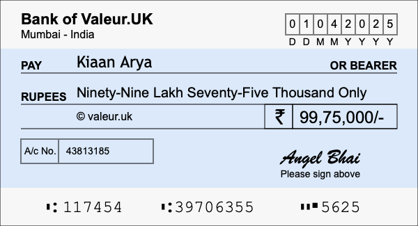 How to write a cheque for 99.75 lakh rupees How to write a cheque for 99.75 lakh rupees