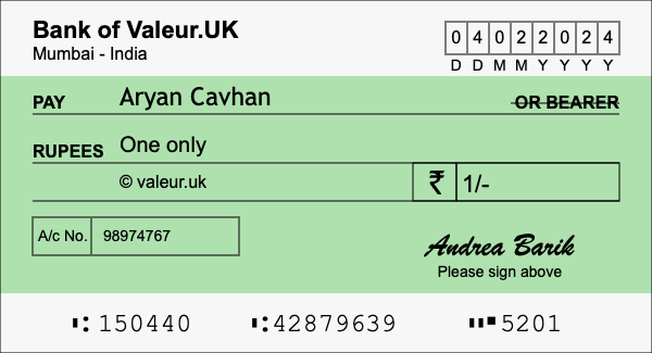How to write a cheque for 1 rupees How to write a cheque for 1 rupees