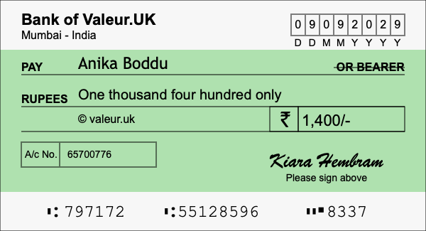 How to write a cheque for 1,400 rupees How to write a cheque for 1,400 rupees