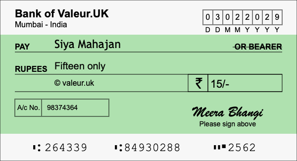 How to write a cheque for 15 rupees How to write a cheque for 15 rupees