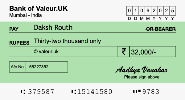 How to write a cheque for 32,000 rupees How to write a cheque for 32,000 rupees