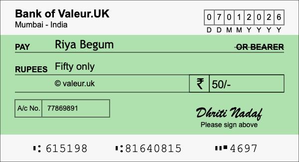 How to write a cheque for 50 rupees How to write a cheque for 50 rupees
