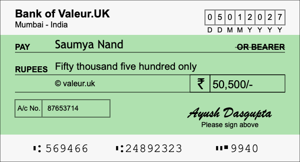 How to write a cheque for 50,500 rupees