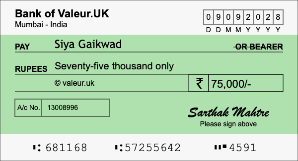 How to write a cheque for 75,000 rupees How to write a cheque for 75,000 rupees