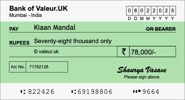 How to write a cheque for 78,000 rupees How to write a cheque for 78,000 rupees