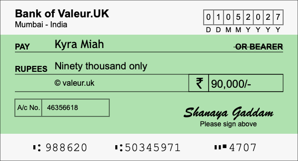 How to write a cheque for 90,000 rupees How to write a cheque for 90,000 rupees
