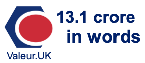 13.1 crore in words 13.1 crore in words