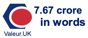 7.67 crore in words 7.67 crore in words