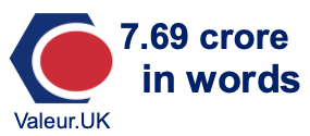 7.69 crore in words 7.69 crore in words