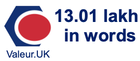 13.01 lakh in words 13.01 lakh in words