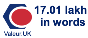 17.01 lakh in words 17.01 lakh in words