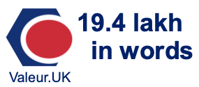 19.4 lakh in words 19.4 lakh in words