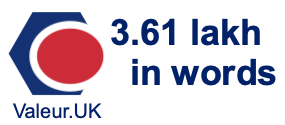 3.61 lakh in words 3.61 lakh in words