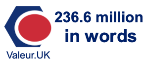 236.6 million in words 236.6 million in words