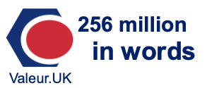 256 million in words