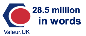 28.5 million in words 28.5 million in words