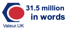31.5 million in words