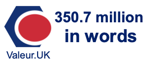 350.7 million in words 350.7 million in words
