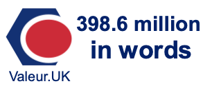 398.6 million in words