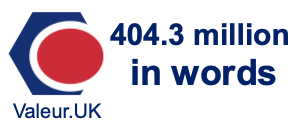 404.3 million in words