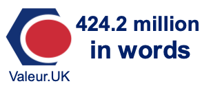 424.2 million in words 424.2 million in words