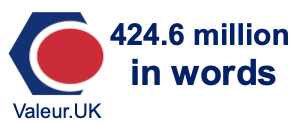 424.6 million in words 424.6 million in words