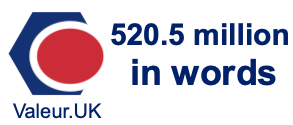 520.5 million in words