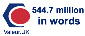 544.7 million in words
