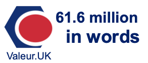 61.6 million in words 61.6 million in words
