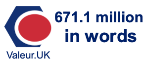 671.1 million in words