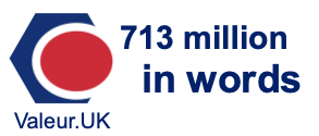 713 million in words