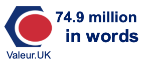 74.9 million in words