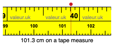 101.3 centimeters on a tape measure