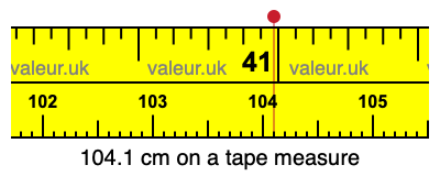 104.1 centimeters on a tape measure