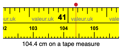 104.4 centimeters on a tape measure