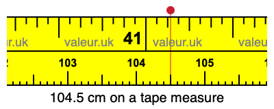 104.5 centimeters on a tape measure