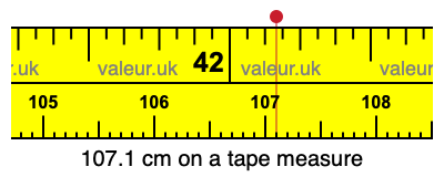 107.1 centimeters on a tape measure