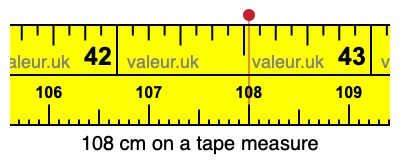 108 centimeters on a tape measure