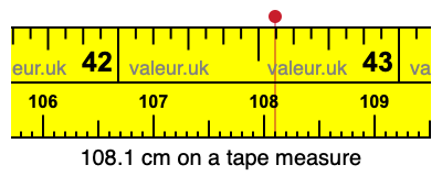 108.1 centimeters on a tape measure