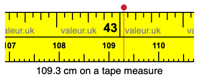 109.3 centimeters on a tape measure