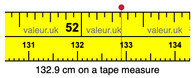 132.9 centimeters on a tape measure