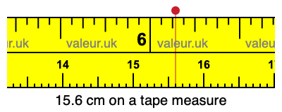 15.6 centimeters on a tape measure